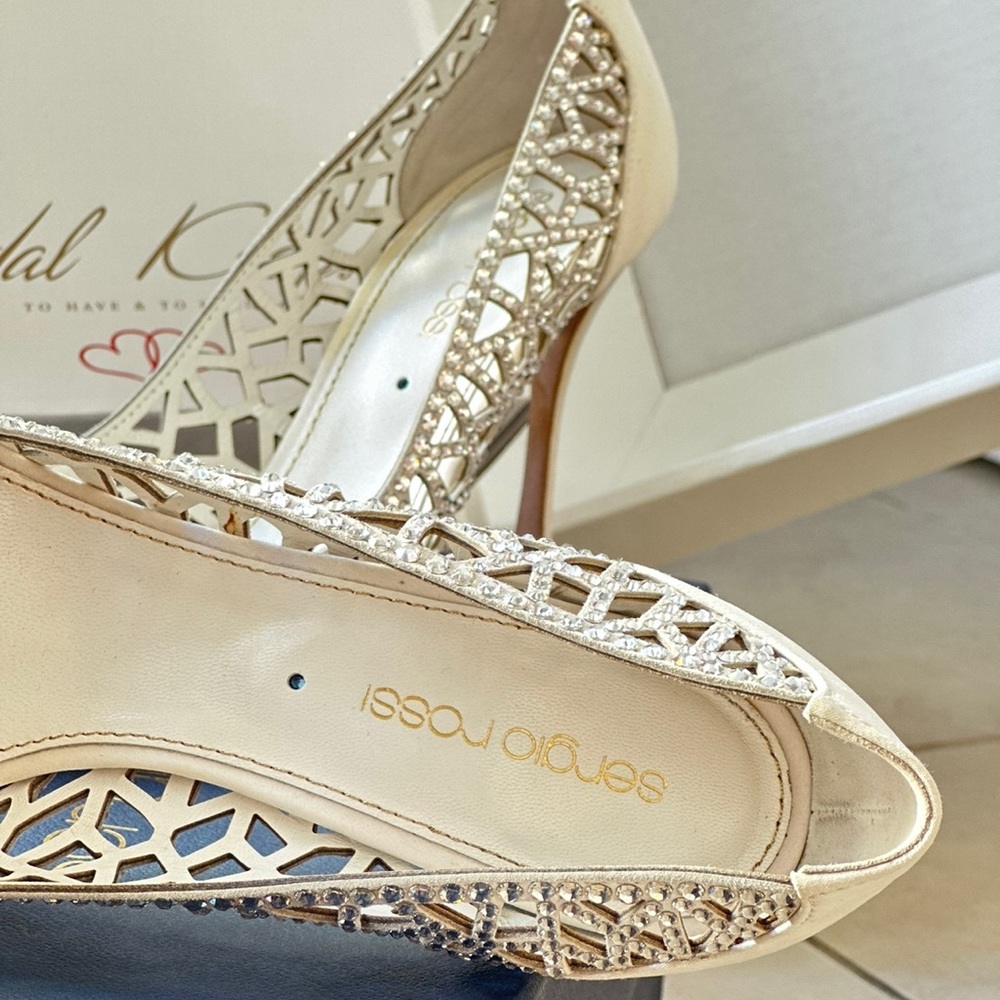 Sergio Rossi, wedding, white, 6.5, - Picture 2 of 7